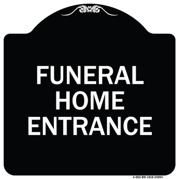 Entrance Funeral Home Entrance Heavy-Gauge Aluminum Architectural Sign, 18" H, BW-1818-24094